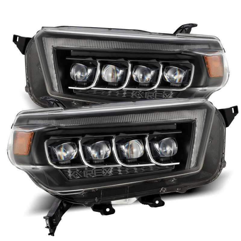 AlphaRex 10-13 Toyota 4Runner NOVA LED Projector Headlights Plank Style Black w/Seq Signal/DRL Headlights AlphaRex