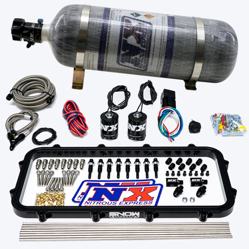 Nitrous Express Holley Hi-Ram Dry Direct Port Plate Nitrous System w/ 12lbs Bottle Nitrous Plates Nitrous Express