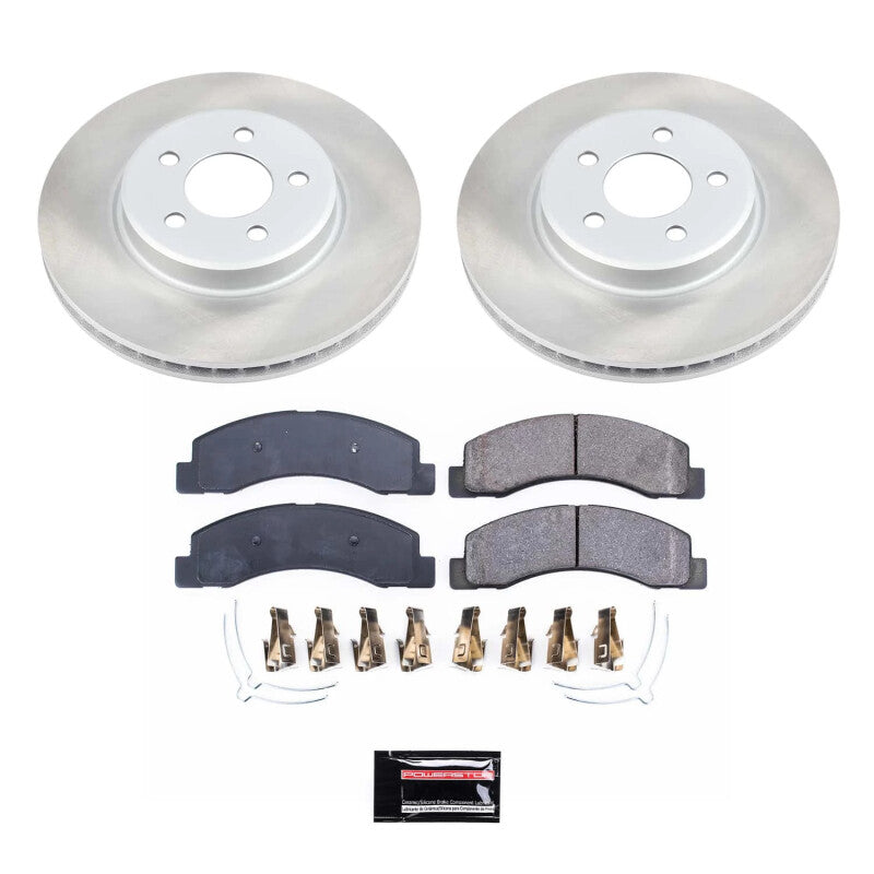 Power Stop 99-04 Ford F-350 Super Duty Front Semi-Coated Rotor Kit Brake Kits - Performance Blank PowerStop