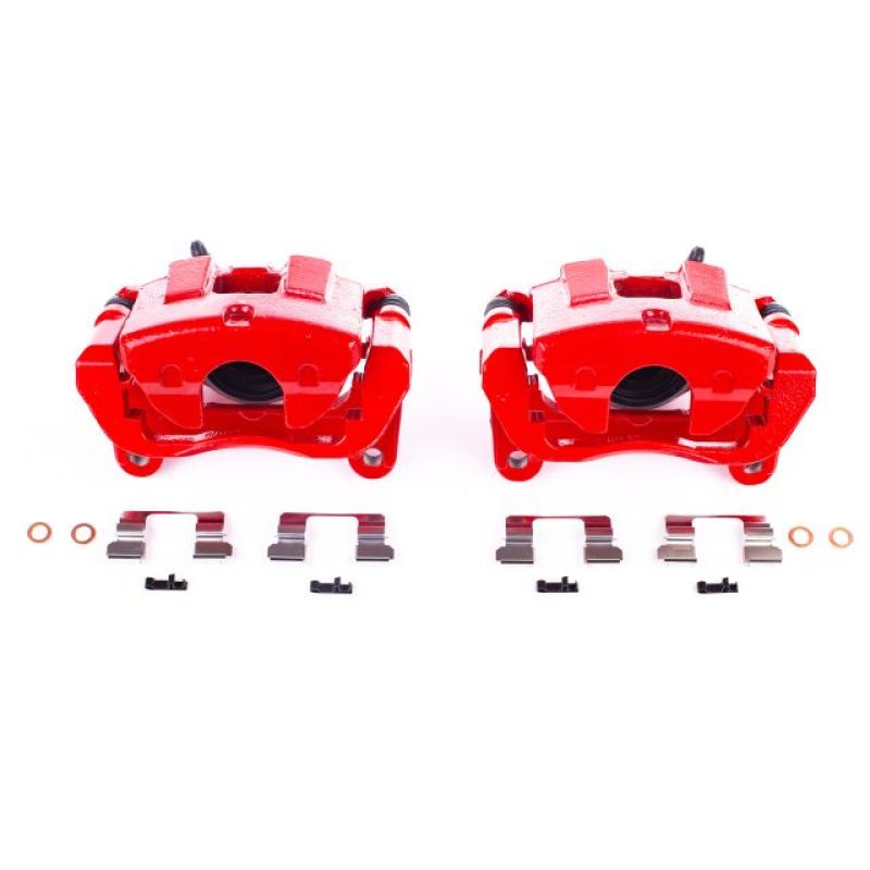 Power Stop 14-18 Jeep Cherokee Front Red Calipers w/Brackets - Pair Brake Calipers - Perf PowerStop