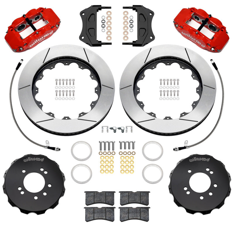 Wilwood 89-98 Nissan 240SX/89-94 Skyline/90-96 300ZX Superlite 6R Front BBK w/ 14in SLT Rotors - Red Big Brake Kits Wilwood