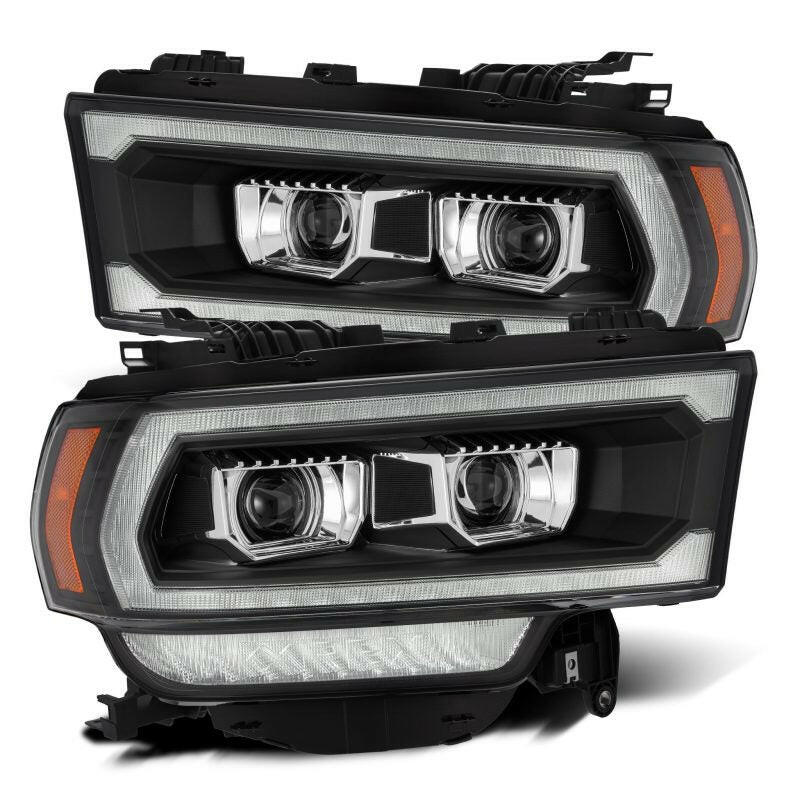 AlphaRex 19-21 Ram 2500 LUXX LED Proj Headlights Plank Style Black w/Activ Light/Seq Signal/DRL Headlights AlphaRex