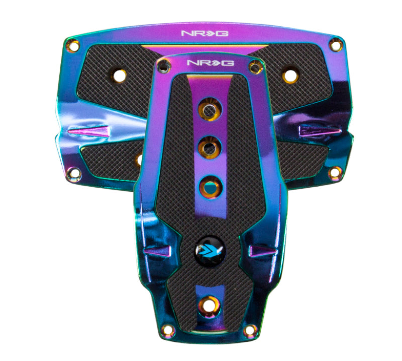 NRG Aluminum Sport Pedal A/T - Neochrome w/Black Rubber Inserts Pedal Covers NRG