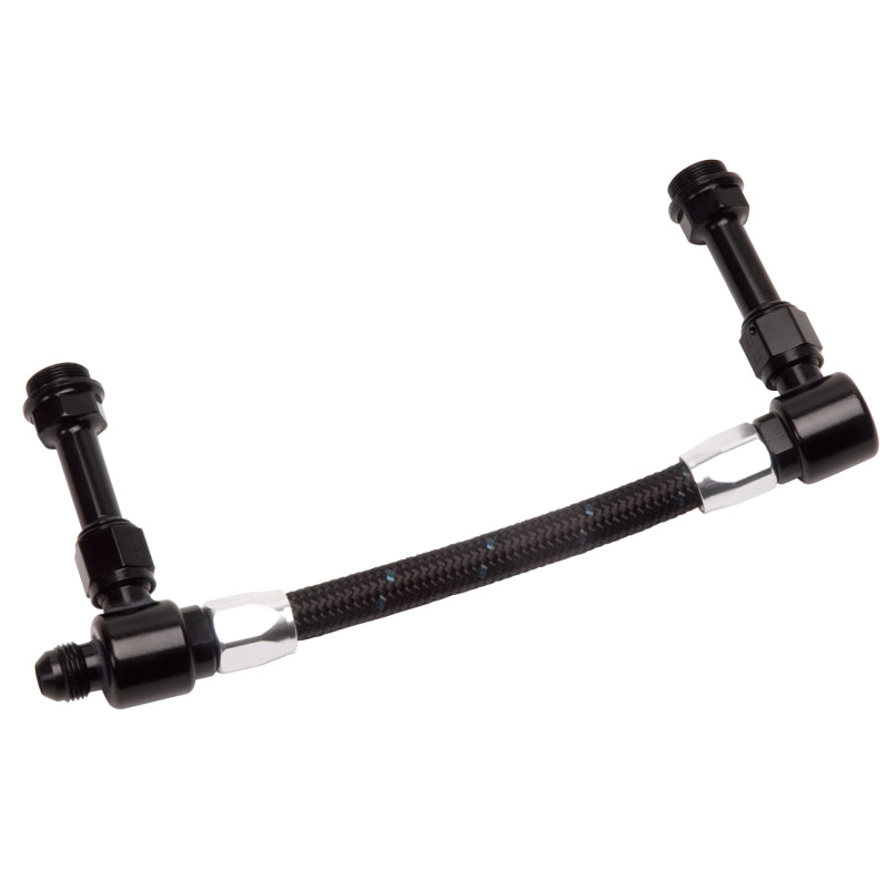 Russell Performance -8 AN to -8 AN ProClassic Holley 4150 Dual Inlet Carb Kit (Black/Silver) Carburetor Fuel Inlet Kits Russell