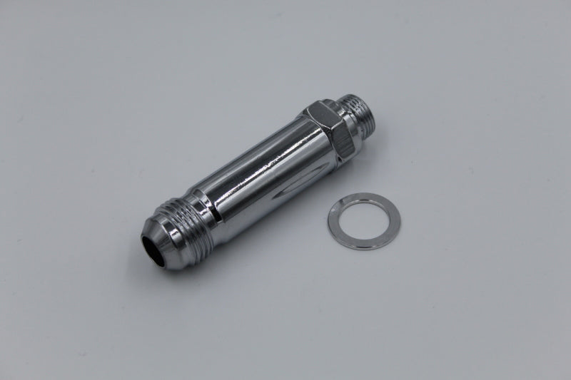 Fragola -8AN x 7/8-20 Carb Adapter Long 3in - Chrome Fittings Fragola