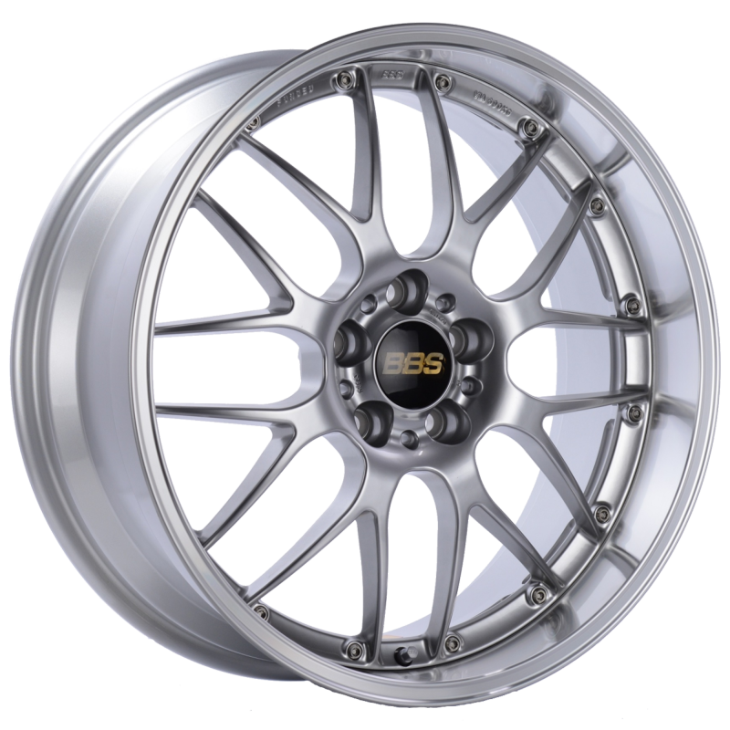 BBS RS-GT 18x8.5 5x120 ET15 Diamond Silver Center Diamond Cut Lip Wheel -82mm PFS/Clip Required Wheels - Forged BBS