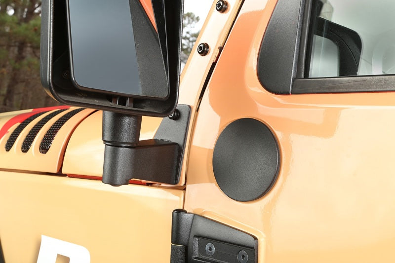 Rugged Ridge 07-18 Jeep Wrangler JK Textured Black Mirror Relocation Brackets Exterior Trim Rugged Ridge
