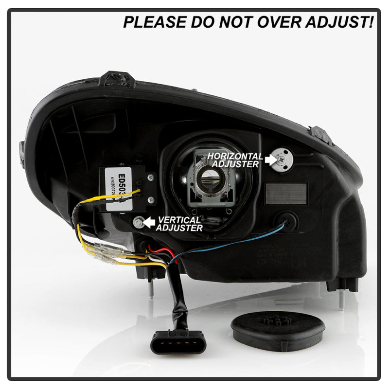 Spyder 05-13 Chevy Corvette C6 Projector Headlights Seq LED Turn Signal w/SB DRL Parking Light Headlights SPYDER