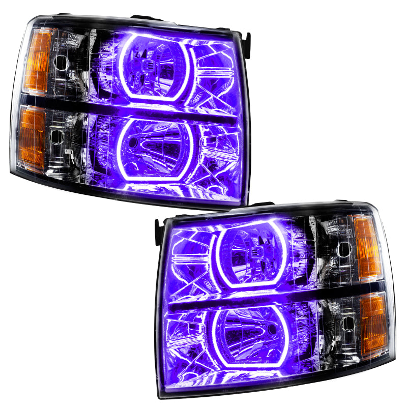 Oracle 07-13 Chevrolet Silverado SMD HL - Black - Square - ColorSHIFT w/ BC1 Controller Headlights ORACLE Lighting