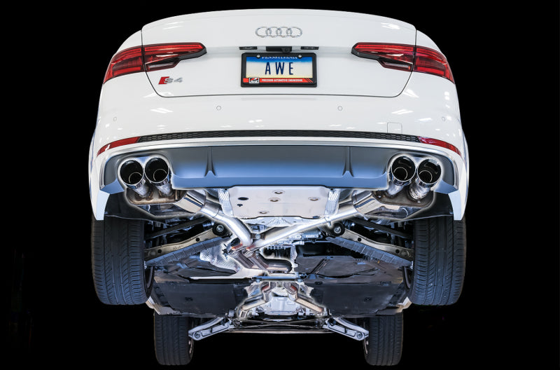 AWE Tuning Audi B9 S4 SwitchPath Exhaust - Non-Resonated (Silver 102mm Tips) Catback AWE Tuning