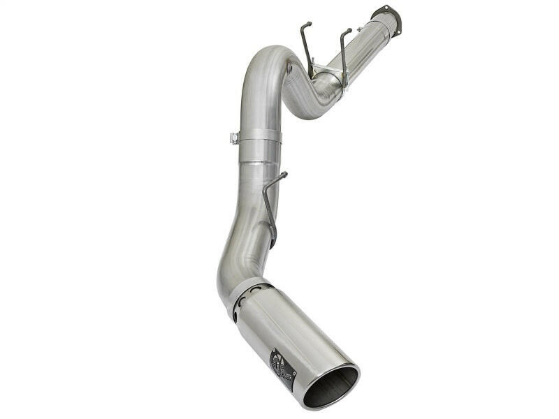aFe ATLAS 5in DPF-Back Alum Steel Exhaust System w/Polished Tip 2017 Ford Diesel Trucks V8-6.7L (td) DPF Back aFe