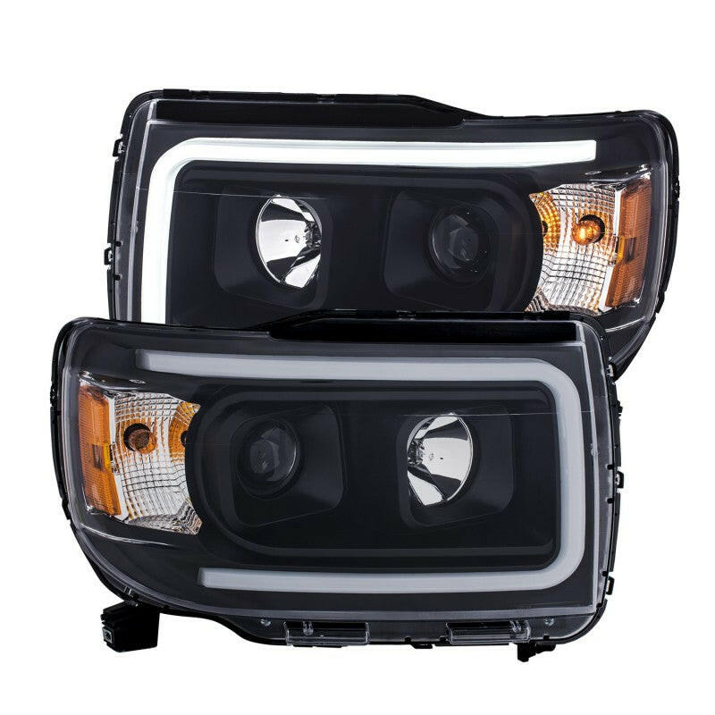 ANZO 2015+ GMC Canyon Projector Headlights w/ Plank Style Design Black w/ Amber Headlights ANZO