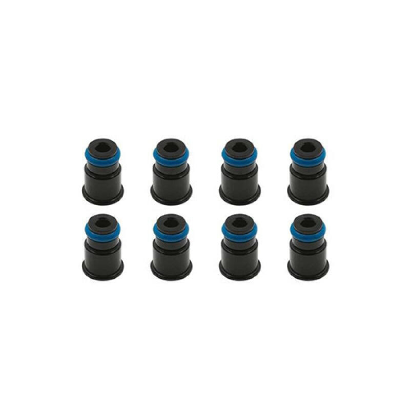 BLOX Racing 14mm Adapter Top (1/2in) w/Viton O-Ring & Retaining Clip (Set of 8) Fuel Injectors - Single BLOX Racing