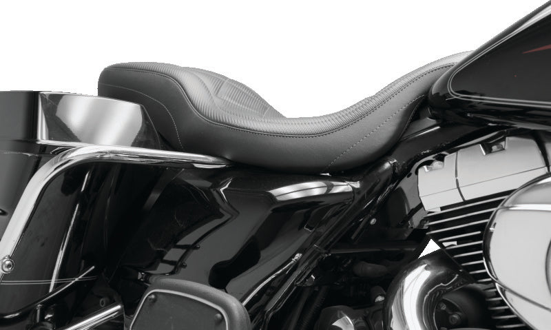 Mustang 08-21 Harley Electra Glide,Rd Glide,Rd King,Str Glide Super Tripper 1PC Seat Carbon - Blac One-Piece Motorcycle Seats Mustang Motorcycle