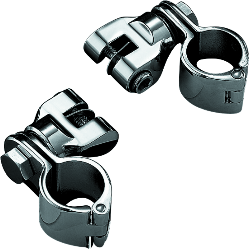Kuryakyn Peg Mounts With 1-1/4in Magnum Quick Clamps Chrome (Pair) Footpegs Kuryakyn