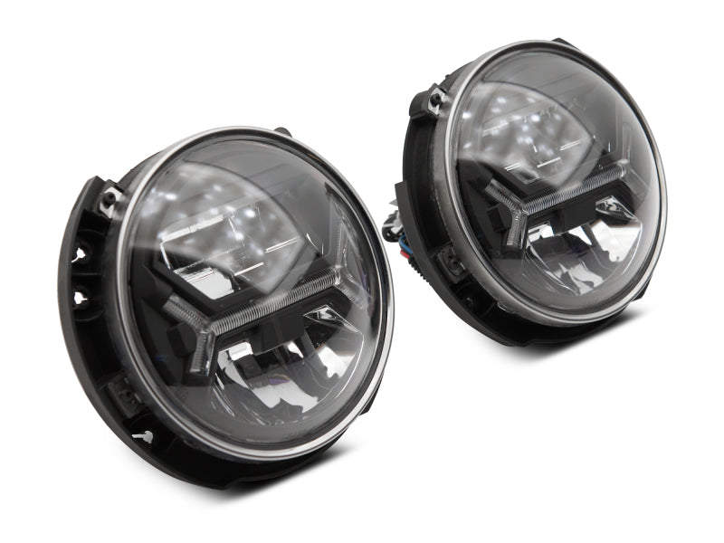 Raxiom 07-18 Jeep Wrangler JK LED Halo Headlights- Black Housing (Clear Lens) Headlights Raxiom