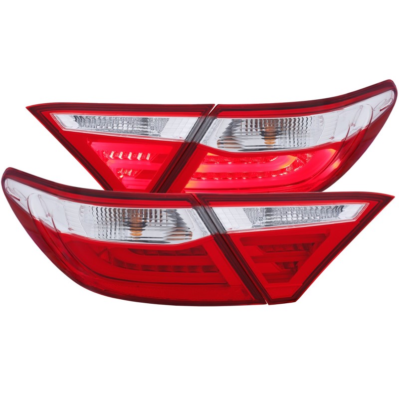 ANZO 2015-2016 Toyota Camry LED Taillights Red/Clear Tail Lights ANZO