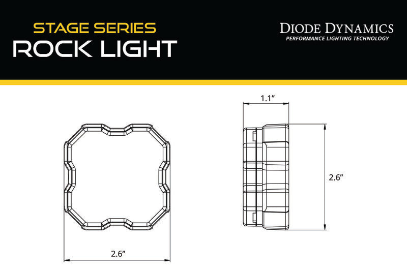 Diode Dynamics Stage Series Rock Light Magnet Mount Adapter Kit (one) Light Accessories and Wiring Diode Dynamics