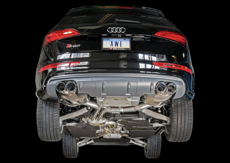 AWE Tuning Audi 8R SQ5 Touring Edition Exhaust - Quad Outlet Chrome Silver Tips Catback AWE Tuning