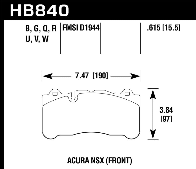 Hawk 2017 Acura NSX DTC-60 Street Front Brake Pads Brake Pads - Racing Hawk Performance