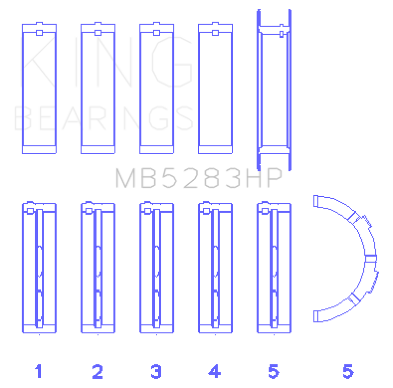 King Engine Bearings Performance Main Bearing Set - Size STD Bearings King Engine Bearings