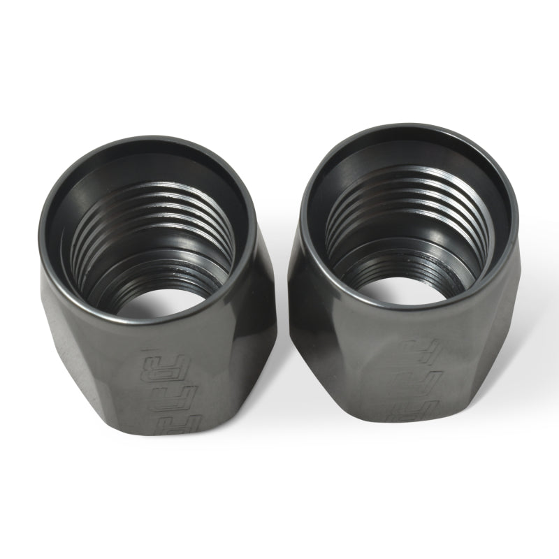 Russell Hose End Socket -6 AN Polished & Gray Anodized (2 PACK) Fittings Russell