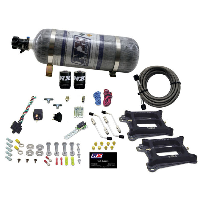 Nitrous Express Dual 4150/Alcohol Nitrous Kit (100-500HP) w/Composite Bottle Nitrous Systems Nitrous Express