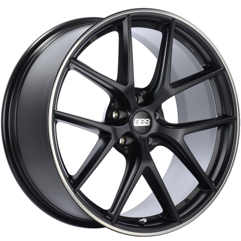 BBS CI-R 20x9 5x112 ET25 Satin Black Polished Rim Protector Wheel -82mm PFS/Clip Required Wheels - Cast BBS