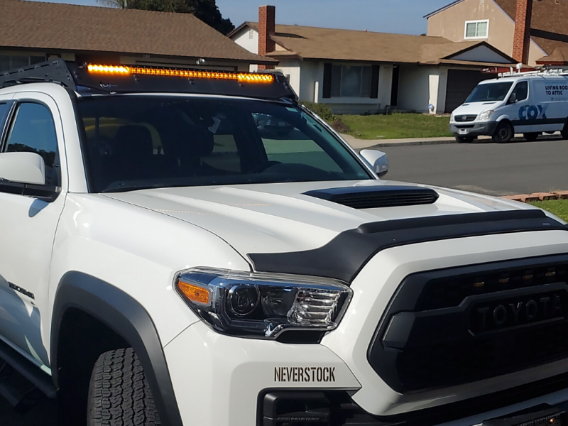 Cali Raised 40 Cut-Out Prinsu Roof Rack Slim Led Light Bar Bracket Kit - W/ 42 Inch Slim Led Light Roof Rack Cali Raised LED