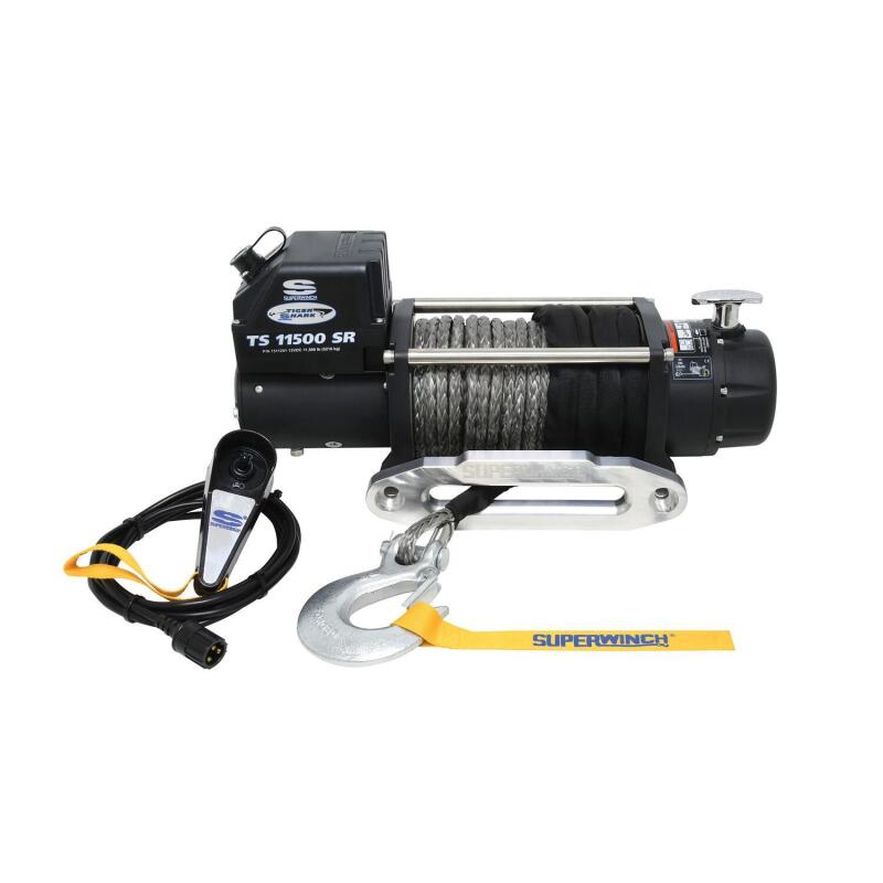 Superwinch 11500 LBS 12V DC 3/8in x 80ft Synthetic Rope Tiger Shark 11500 Winch Winches Superwinch