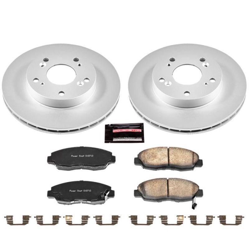 Power Stop 06-11 Honda Civic Front Z17 Evolution Geomet Coated Brake Kit Brake Kits - Performance Blank PowerStop