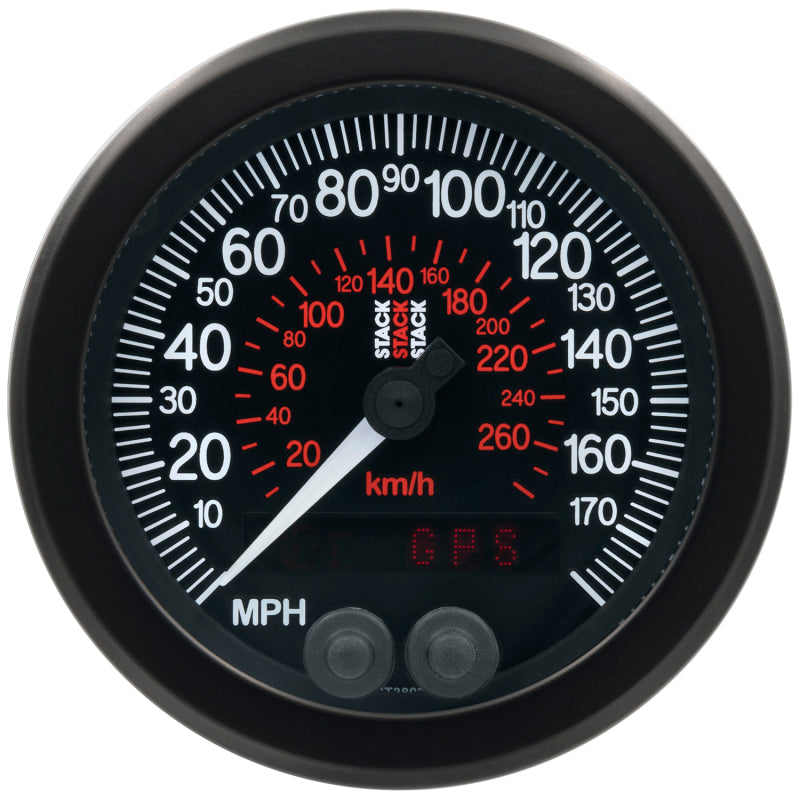 Autometer Stack Instruments 88mm 0-180 MPH 290 KM/H GPS Speedometer - Black Gauges AutoMeter