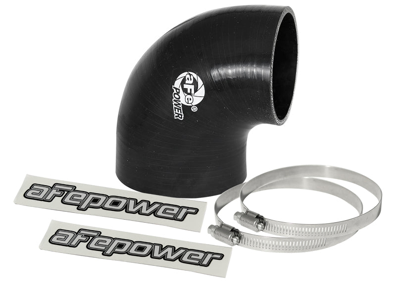 aFe Magnum FORCE CAI Univ. Silicone Coupling Kit (3.5in. ID to 3in. ID) 90Deg. Elbow Reducer - Black Air Intake Components aFe