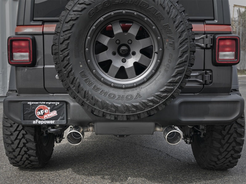 aFe Rebel Series 2.5in 304 SS Cat-Back Exhaust w/ Polished Tips 2018+ Jeep Wrangler (JL) V6 3.6L Catback aFe