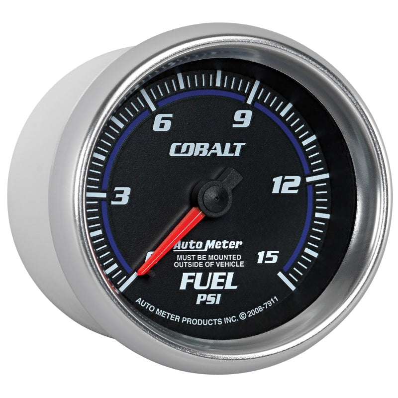 Autometer Cobalt 2-5/8in Mechanical Fuel Pressure Gauge 0-15 PSI Gauges AutoMeter