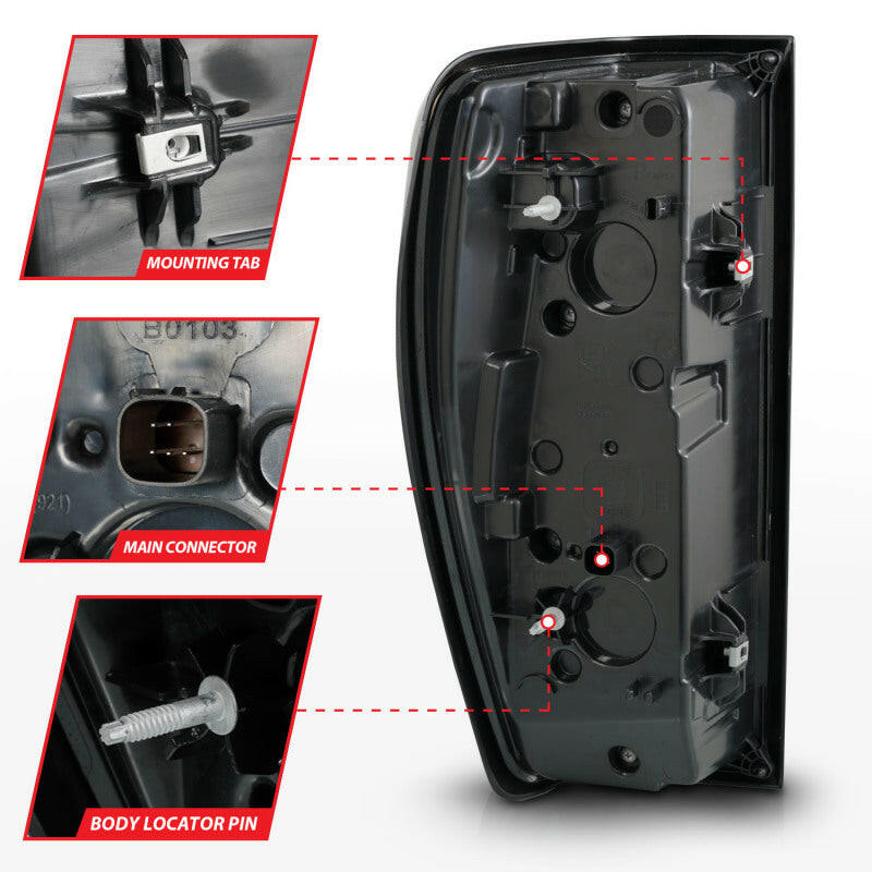 ANZO 19-23 GMC Sierra 1500/2500HD/3500HD Smoke Black Replacement Full LED Bar Tail Light Tail Lights ANZO