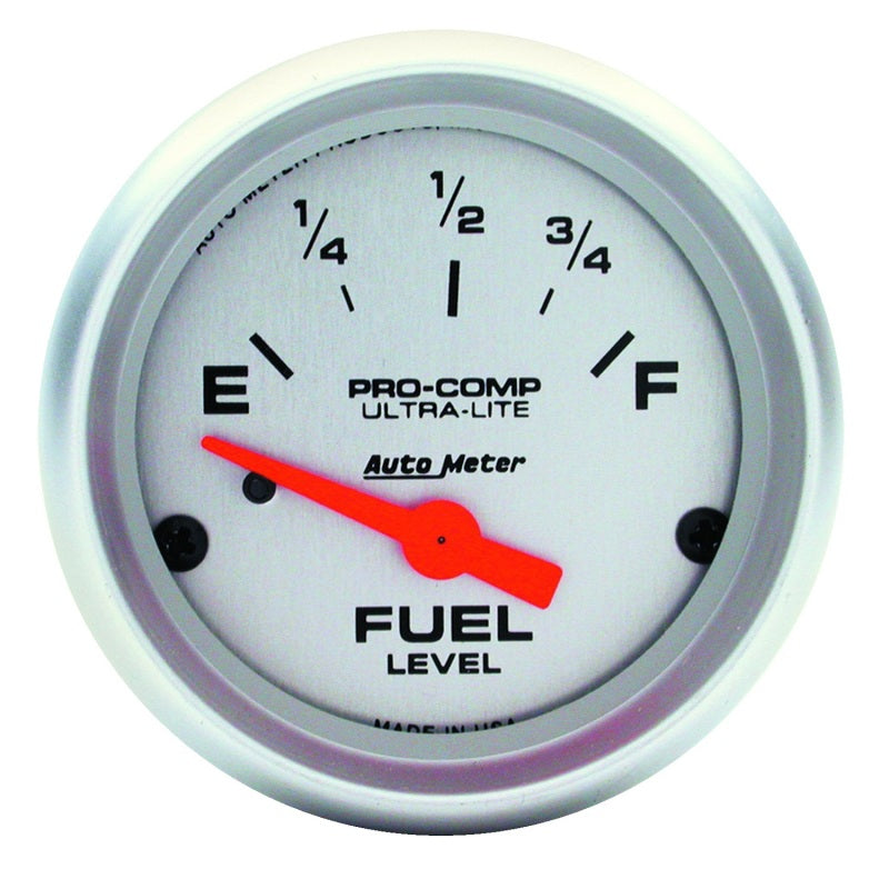 Autometer Ultra-Lite 52mm 240 OHMS Empty/33 OHMS Full Short Sweep Electronic Fuel Level Gauge Gauges AutoMeter