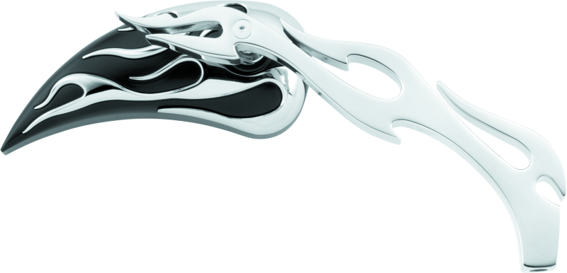 Bikers Choice 65-Up Black Teardrop Mirror With Flame (Pair) Side Mirrors Bikers Choice