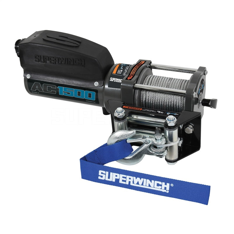 Superwinch 1,500 lbs. 1.1 HP 120V AC 1/8 In x 35ft. Wire Rope - Gray Wrinkle Winches Superwinch