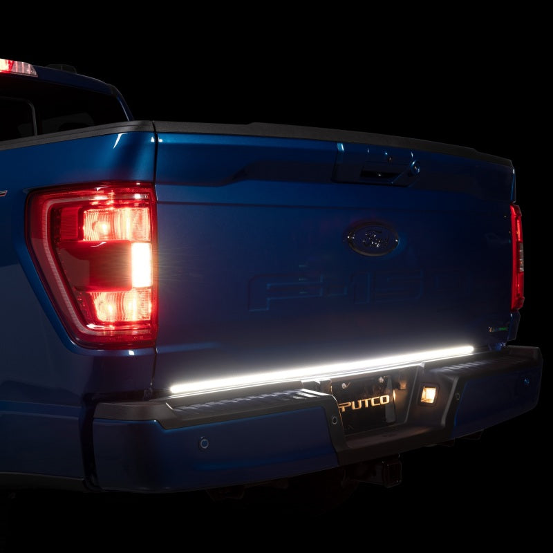Putco 2024+ Ford F150 w/Factory LED Tail Light & OBS 60in Red Blade Tailgate Light Bar Plug-N-Play Light Tailgate Bar Putco