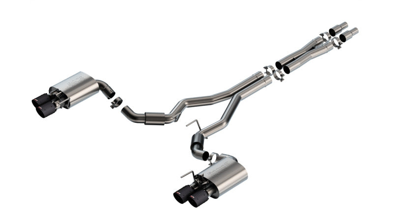 Borla 2024 Ford Mustang GT 5.0L V8 w/ Active Exhaust S-Type Cat-Back Exhaust System - Carbon Fiber Catback Borla