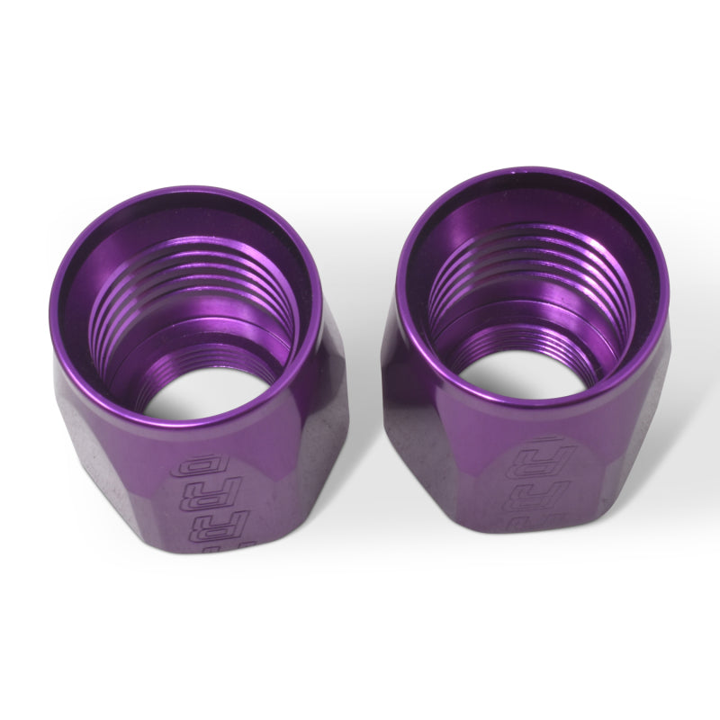 Russell Performance 2-Piece -6 AN Anodized Full Flow Swivel Hose End Sockets (Qty 2) - Purple Fittings Russell