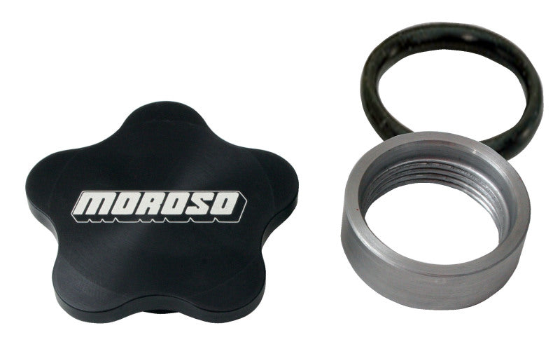 Moroso Universal Filler Cap Kit - 1-3/8-12 - Aluminum Bung - Black Anodized Radiator Caps Moroso