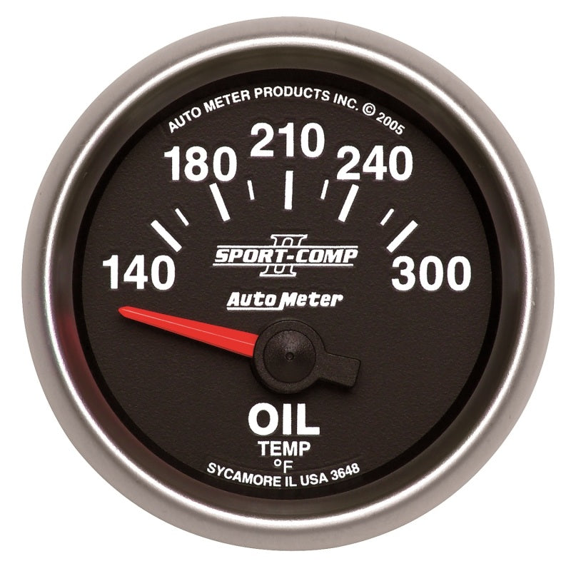 Autometer Sport-Comp II Electronic 140-300 Deg F Oil Temp Gauge Gauges AutoMeter