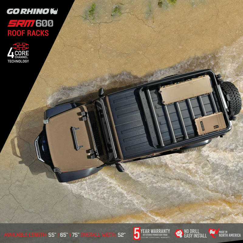 Go Rhino SRM600 Series Tubular Rack - 75in Roof Baskets Go Rhino