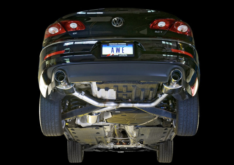 AWE Tuning VW CC Touring Edition Exhaust Dual Outlet - Chrome Silver Tips Catback AWE Tuning