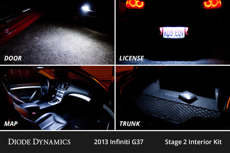 Diode Dynamics 08-15 Infiniti G37 Coupe/Convertible Interior LED Kit Cool White Stage 2 Dash & Interior Trim Diode Dynamics