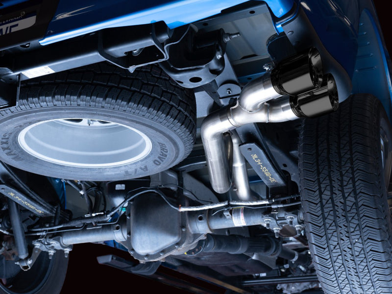 AWE 21+ Ford F150 Dual Side Exit Cat-Back Exhaust - 4.5in Diamond Black Tips *For Stock Y-Pipe Only Catback AWE Tuning