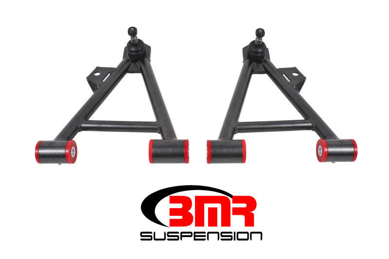 BMR 94-04 Mustang Lower Non-Adj. A-Arms (Coilover Only) w/ Tall Ball Joint (Poly) - Black Hammertone Control Arms BMR Suspension