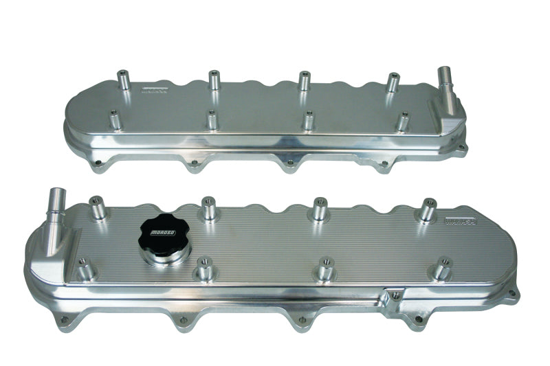 Moroso GM LT1/LT4/L86 Valve Cover - Oil Fill & PCV Ports on Each Cover - Billet Aluminum - Pair Valve Covers Moroso